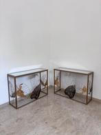 Wandtafel (2) - goudkleurig metaal - Consolle, Huis en Inrichting, Nieuw