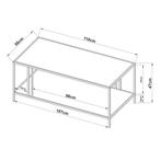 Salontafel Kumlinge metaal 47x110x55 cm wit [en.casa], Huis en Inrichting, Tafels | Salontafels, Verzenden, Nieuw