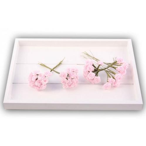 12x stuks roze roosjes van satijn 12 cm - Kunst rozen, Huis en Inrichting, Kamerplanten, Ophalen of Verzenden
