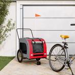 vidaXL Hondenfietstrailer oxford stof en ijzer rood en grijs, Verzenden, Nieuw