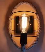 Retro Industriële Wandlamp – IJzer en Henneptouw Design, Huis en Inrichting, Lampen | Wandlampen, Verzenden, Nieuw