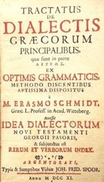 Schmidt Erasmo. - De dialectis Graecorum et Hebraeorum -, Antiek en Kunst
