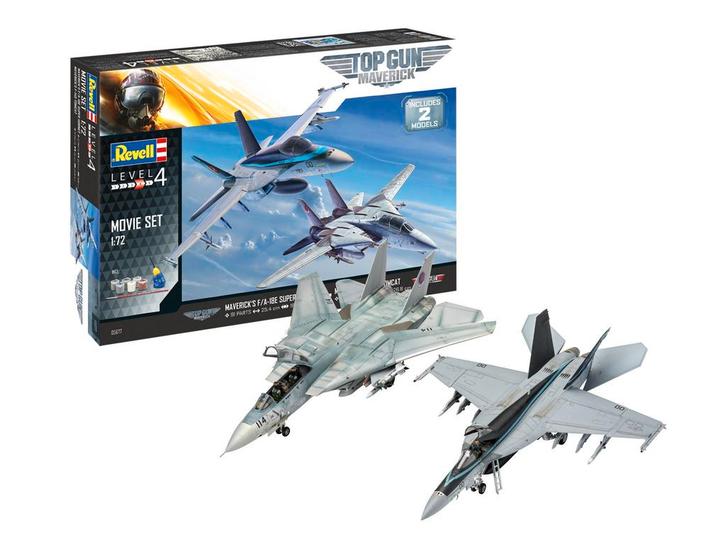Top Gun Maverick F/A-18E Super Hornet & F-14D Tomcat, Hobby en Vrije tijd, Modelbouw | Vliegtuigen en Helikopters, Verzenden