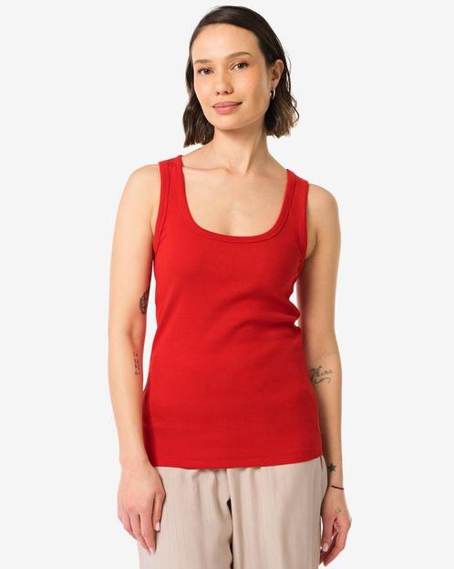 HEMA Dames tanktop Anouk rib rood, Kleding | Dames, Overige Dameskleding, Nieuw, Verzenden