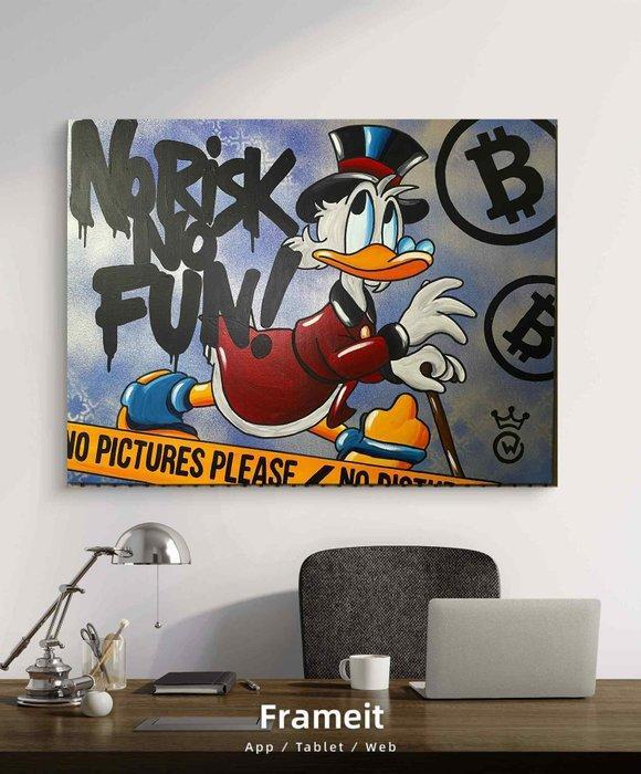 Xavier Van Walsem (1980) - Scrooge mcduck bitcoin no risk no, Antiek en Kunst, Kunst | Schilderijen | Modern