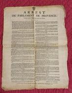 Document - Parlement De Provence - Règlement Pour Les, Antiek en Kunst