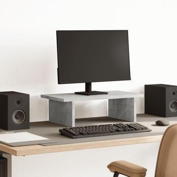 vidaXL Monitorstandaard 50x27x15 cm bewerkt hout betongrijs beschikbaar voor biedingen