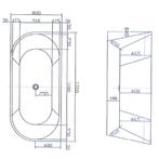 Ligbad NJOY Thalia 170x80 cm Acryl Mat Wit inclusief Afvoer, Ophalen of Verzenden, Nieuw