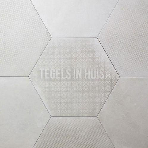 Hexagon decor zeshoek tegels bone 25x30cm  tegeloutlet, Doe-het-zelf en Verbouw, Tegels, Nieuw, 10 m² of meer, Keramiek, Ophalen of Verzenden