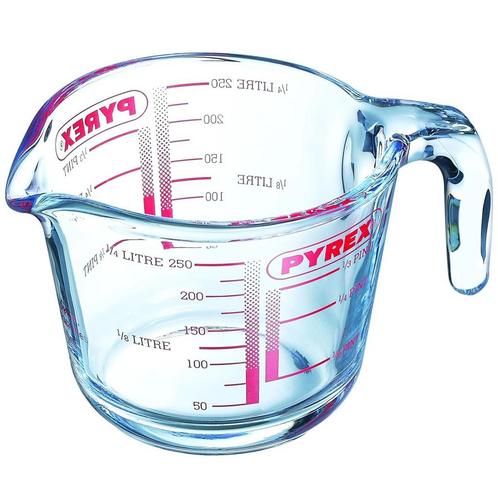 Pyrex Maatbeker Glas 0,25L, Hobby en Vrije tijd, Taarten en Cupcakes maken, Nieuw, Verzenden