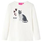 vidaXL Kindershirt met lange mouwen 128 ecru, Verzenden, Nieuw