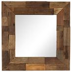 vidaXL Spiegel 50x50 cm massief gerecycled hout, Huis en Inrichting, Woonaccessoires | Spiegels, Nieuw, Verzenden