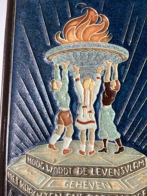 Art Deco Tegel - De Porceleyne Fles, Delft - Art Deco -, Antiek en Kunst, Antiek | Glas en Kristal
