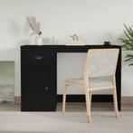 vidaXL Bureau met lade 115x50x75 cm bewerkt hout zwart, Huis en Inrichting, Bureaus, Verzenden, Nieuw