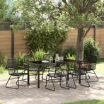 vidaXL 7-delige tuinset zwart PVC rattan, Verzenden, Nieuw, Kunststof, Tuinset