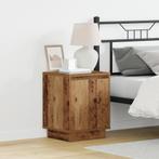 vidaXL Nachttafeltje met LED-verlichting Oud Hout 39x34.5x50, Verzenden, Nieuw, Hout