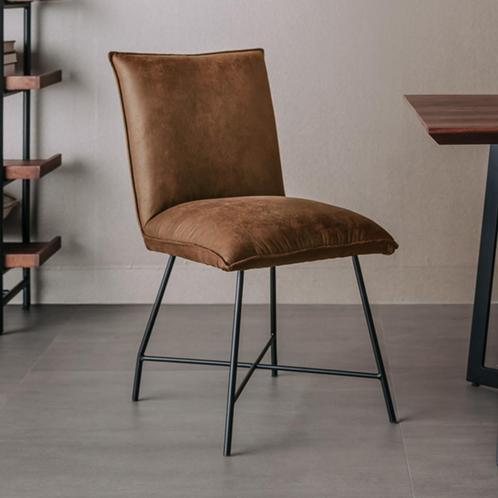 *WOONWINKEL* Tower Living Trofa Eetkamerstoel Industrieel Co, Huis en Inrichting, Stoelen, Bruin, Nieuw, Stof, Verzenden