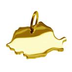 Gouden Landkaart Roemenië ketting hanger, Verzenden, Nieuw