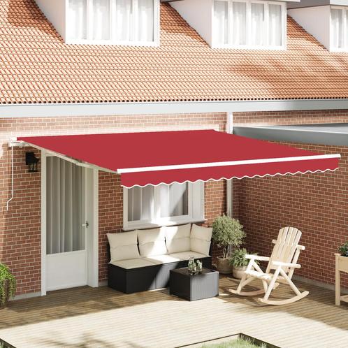 vidaXL Luifel handmatig uitschuifbaar 400x300 cm marineblauw, Tuin en Terras, Zonneschermen, Nieuw, Verzenden