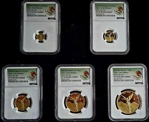 Gouden Mexican Libertad 2021 set NGC graded MS70 Ultra Cameo, Postzegels en Munten, Munten | Amerika, Zuid-Amerika, Losse munt
