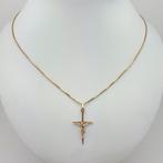 Ketting met hanger - 14 karaat Geel goud - Kruishanger