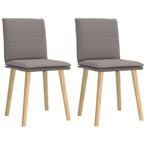 vidaXL Eetkamerstoelen draaibaar 2 st stof taupe, Verzenden, Nieuw