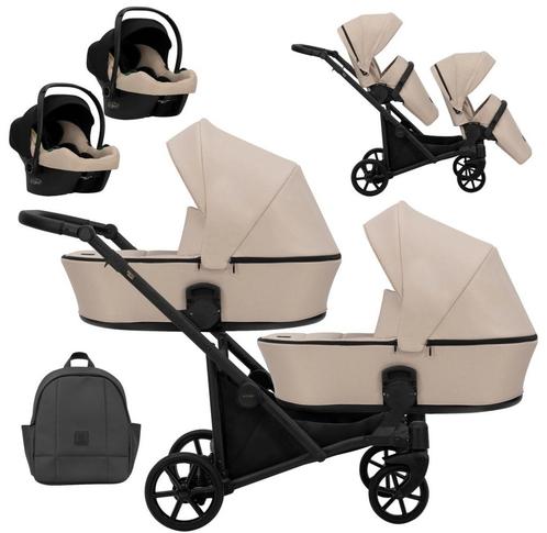 Kunert Brav Cream Tandem Duowagen Incl. 2 Autostoelen BD-06, Kinderen en Baby's, Tweelingen en Meerlingen, Nieuw, Verzenden