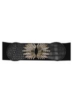 Riem Stretch Leafs Zwart, dames riem, Kleding | Dames, Riemen en Ceinturen, Verzenden, Nieuw