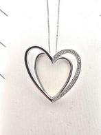 Ketting met hanger - 18 karaat Witgoud -  0.25ct. tw.