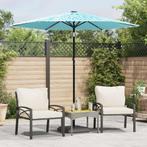 vidaXL Parasol met stalen paal 223x223x213 cm blauw, Tuin en Terras, Parasols, Verzenden, Nieuw, 2 tot 3 meter