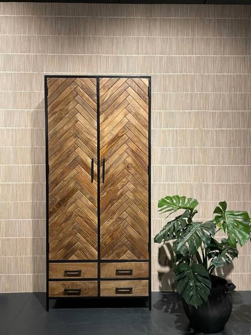 Opbergkast Brooklyn Visgraat 90 cm, Huis en Inrichting, Kasten | Wandmeubels, 25 tot 50 cm, Met deur(en), Met plank(en), Nieuw