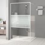vidaXL Inloopdouchewand 115x195 cm transparant ESG-glas wit, Doe-het-zelf en Verbouw, Verzenden, Nieuw