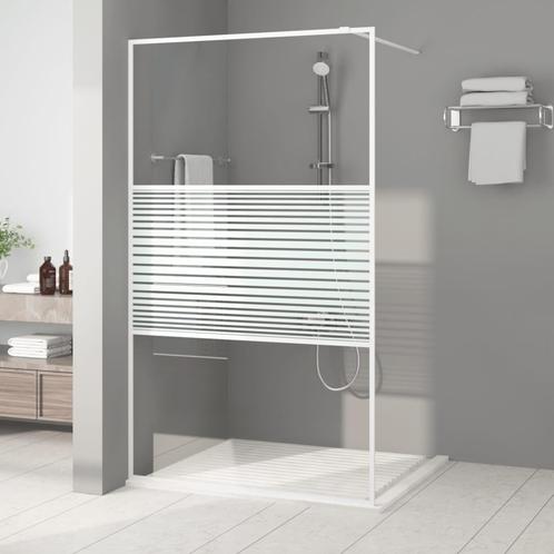 vidaXL Inloopdouchewand 115x195 cm transparant ESG-glas wit, Doe-het-zelf en Verbouw, Sanitair, Nieuw, Verzenden