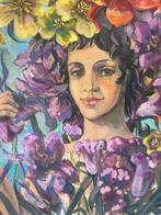 Dante Pace (XX) - Bacchus oil on canvas 90/90 cm, Antiek en Kunst