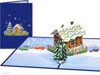 Kerstkaart kersthuisje kerstboom pop-up kaart, Diversen, Verzenden, Nieuw