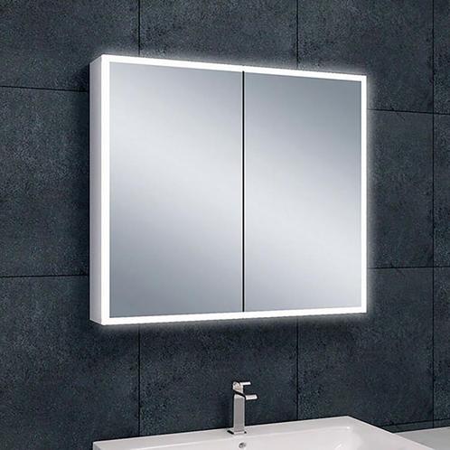 Wiesbaden Quatro Spiegelkast Met LED - Dimbaar - 80x70x13cm, Huis en Inrichting, Badkamer | Badkamermeubels, Nieuw, Ophalen of Verzenden