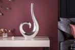 Moderne vaas WAVE 47cm zilver aluminium gepolijst decoratie, Ophalen of Verzenden, Nieuw