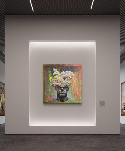 Nicole Lubbers - He thinks in sky, Antiek en Kunst, Kunst | Schilderijen | Modern