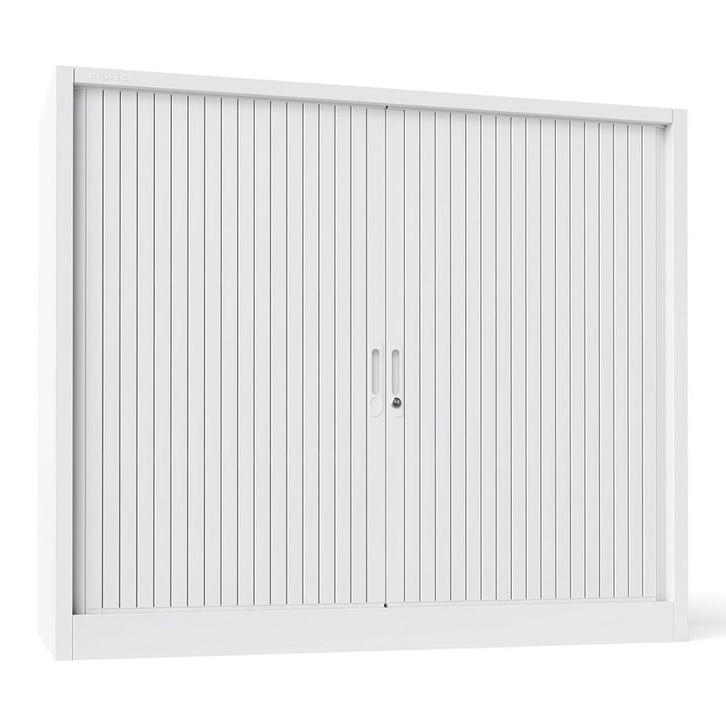 -12% Lage Metalen Roldeurkast 120x105 - Wit, Huis en Inrichting, Kasten | Roldeurkasten en Archiefkasten, Meerdere deuren, 50 tot 75 cm