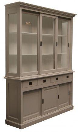 Buffetkast grijs Jubbega 180cm, Huis en Inrichting, Kasten | Buffetkasten, Ophalen of Verzenden