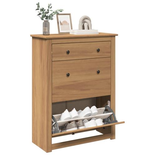 vidaXL Schoenenkast Panama 80x35x105 cm massief grenenhout, Huis en Inrichting, Kasten | Schoenenrekken, Nieuw, Verzenden