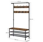 Industriële Kapstok met Zitbank – Waterpijpdesign en 9 Haken, Huis en Inrichting, Woonaccessoires | Kapstokken, Verzenden, Nieuw