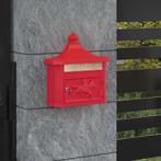 vidaXL Wandgemonteerde brievenbus met opslag Rood 40.5 x, Tuin en Terras, Verzenden, Nieuw