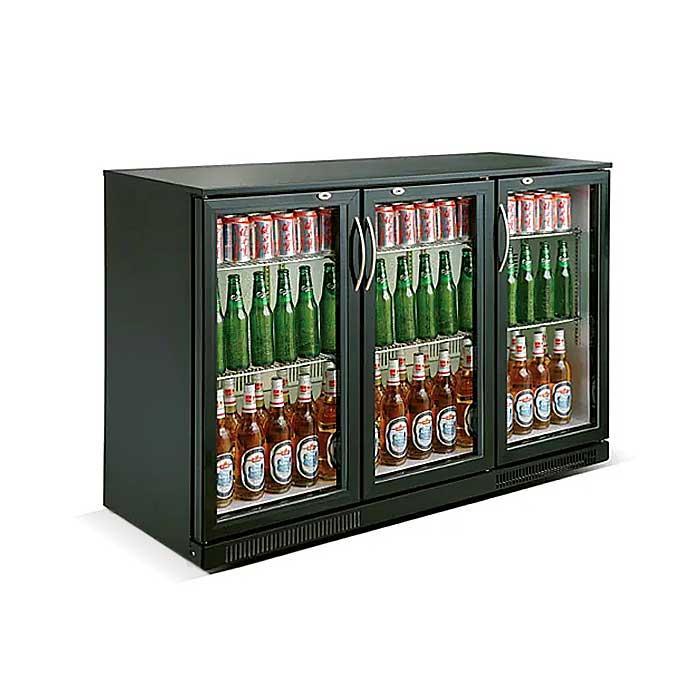 Barkoeler - 338 liter - met 3 draaideuren - Zwart, Zakelijke goederen, Horeca | Keukenapparatuur, Nieuw in verpakking, Koelen en Vriezen