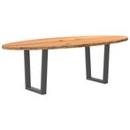 vidaXL Eettafel 240x100x74 cm ovaal massief eikenhout, Verzenden, Nieuw
