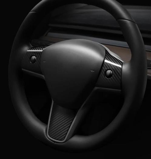 Carbon stuur trim cover Tesla Model 3, Auto diversen, Tuning en Styling, Verzenden