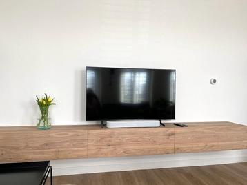 Tv-meubel | zwevend | eiken | laden klep | 300x35 Maatwerk