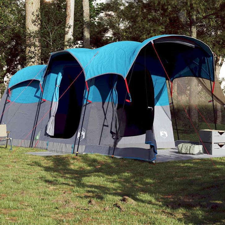 vidaXL Tunneltent voor gezin 8-persoons waterdicht blauw, Caravans en Kamperen, Tenten, Nieuw, tot en met 2, Verzenden