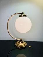 Bureaulamp - Glas, Koper - Antiek koperen lamp -1900