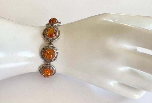 Zonder Minimumprijs - Armband Zilver - Zilver en amber, Sieraden, Tassen en Uiterlijk, Armbanden